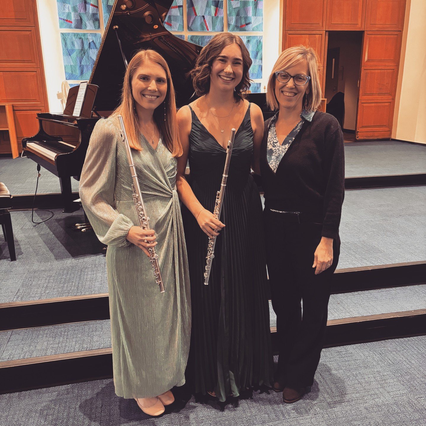 Two amazing flutists, one current and one alum, playing together on Kiera's awesome senior recital. I love these moments!!!!!!!!!