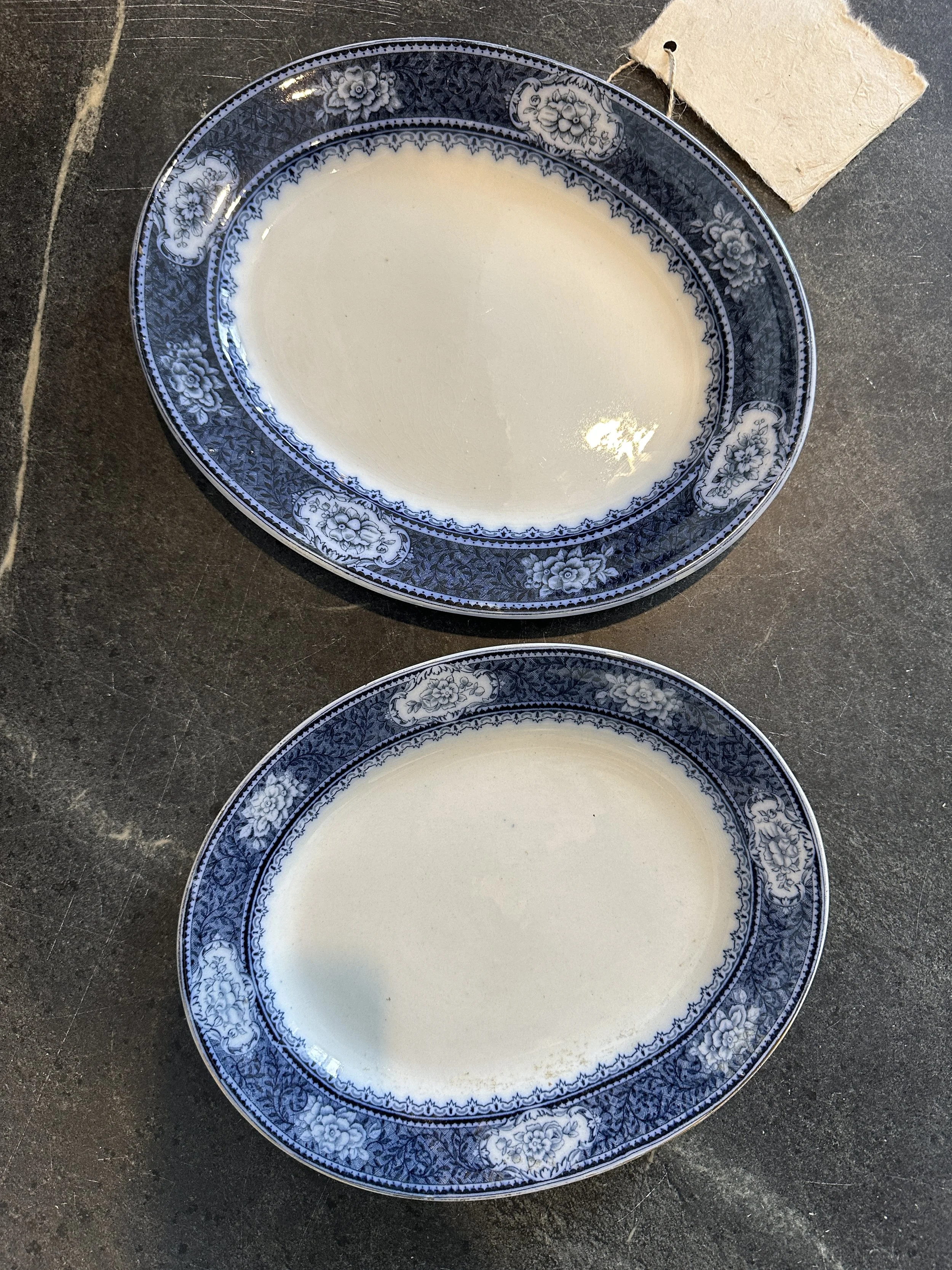 Blue Transferware Plate Set
