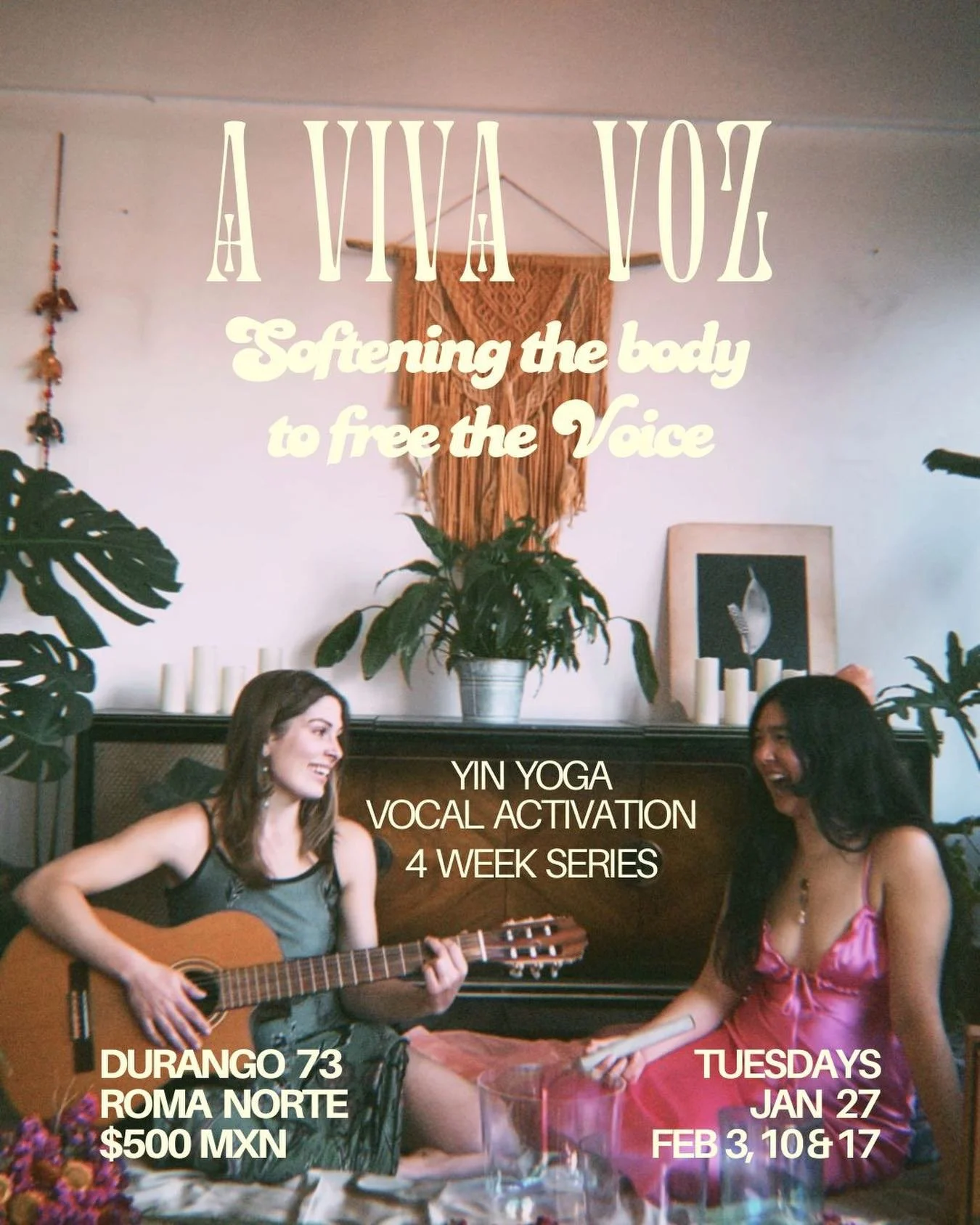 A Viva Voz is an invitation to explore your expression through a gentle blend of yin yoga and vocal activation.

Each session begins with deep, supported rest, inviting safety and ease in the body. From there, we explore sound in a way that is playfu