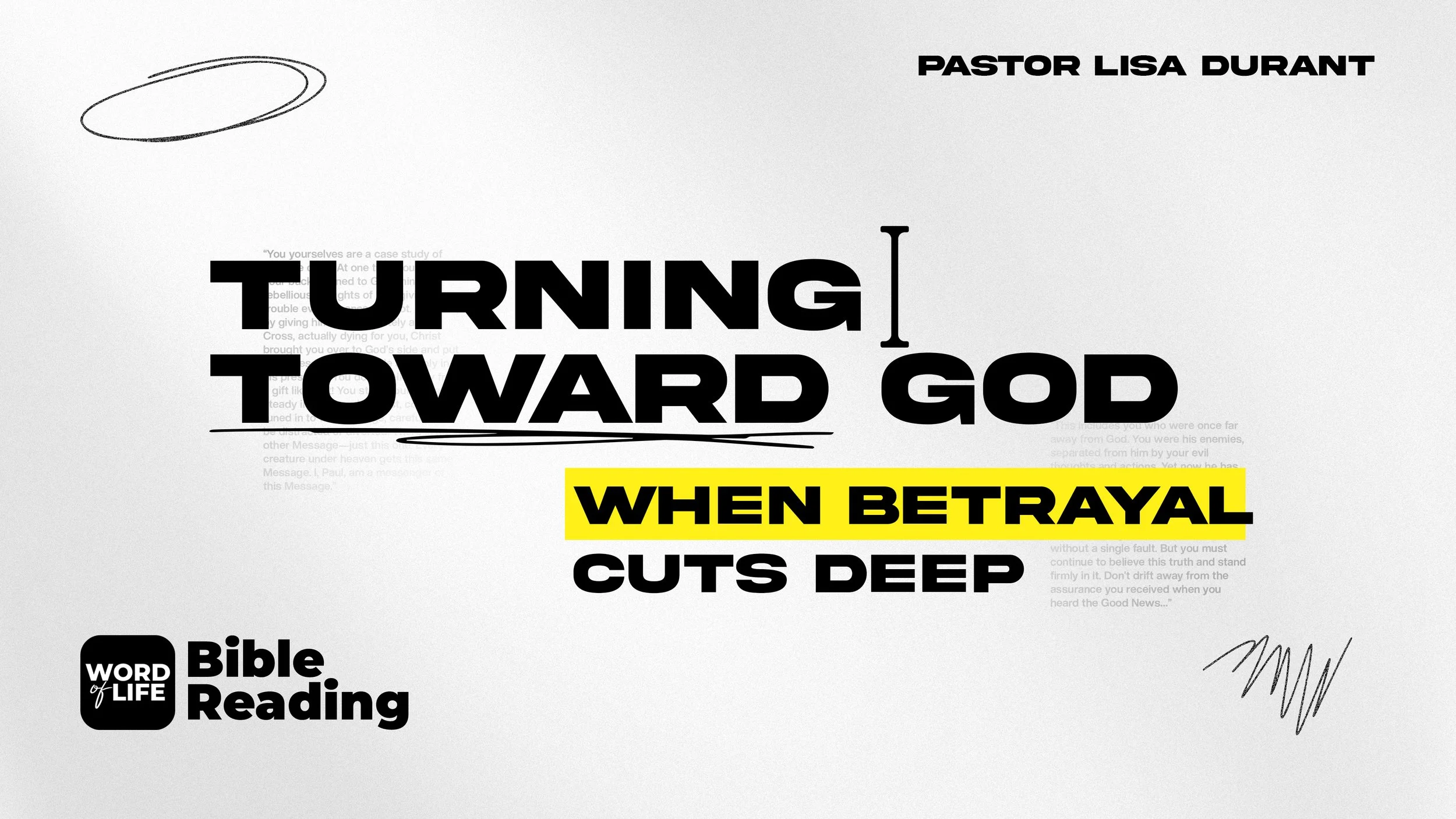Turning Toward God when Betrayal Cuts Deep (Psalm 54-55) - Pastor Lisa Durant