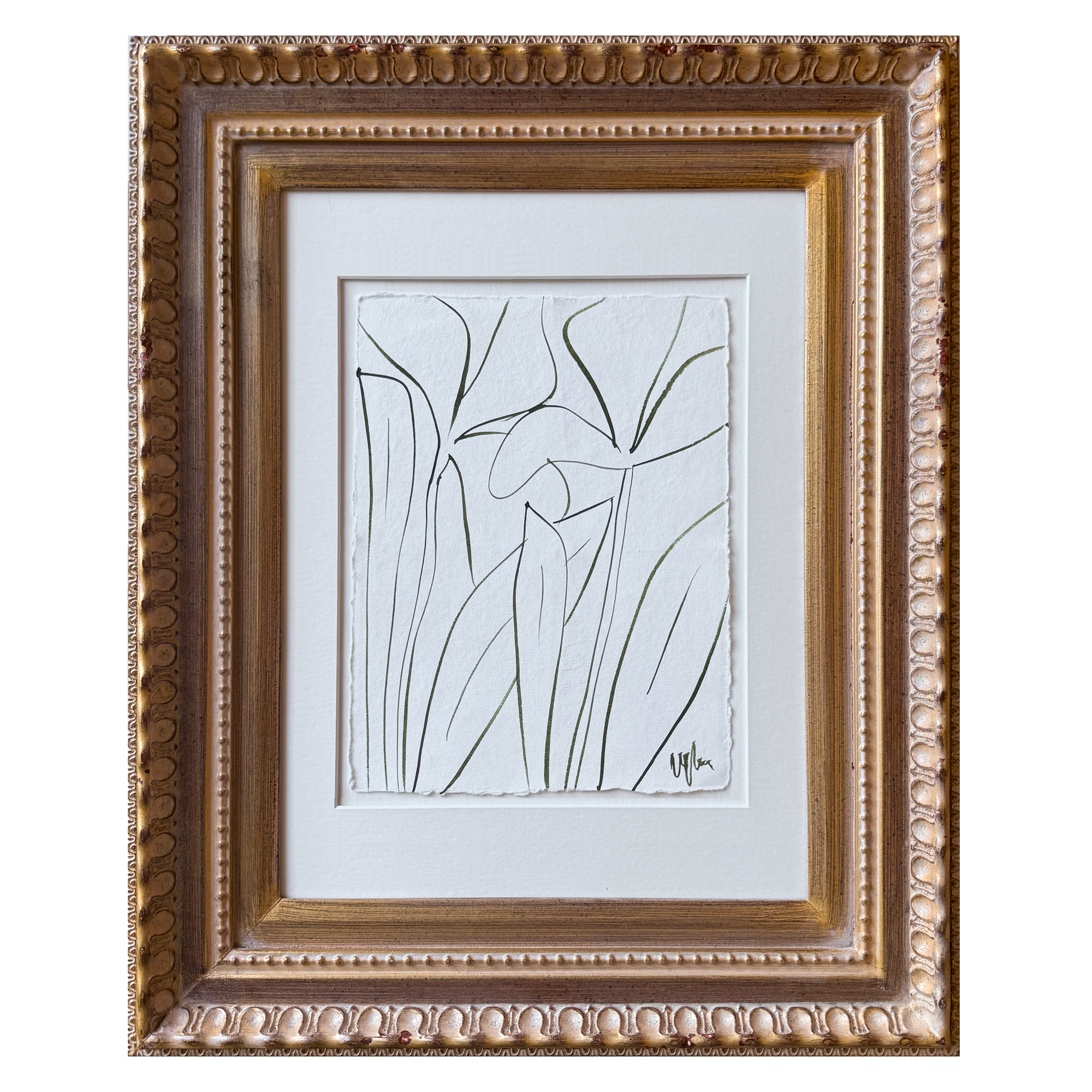 Olive Floral Sketch (8x11)