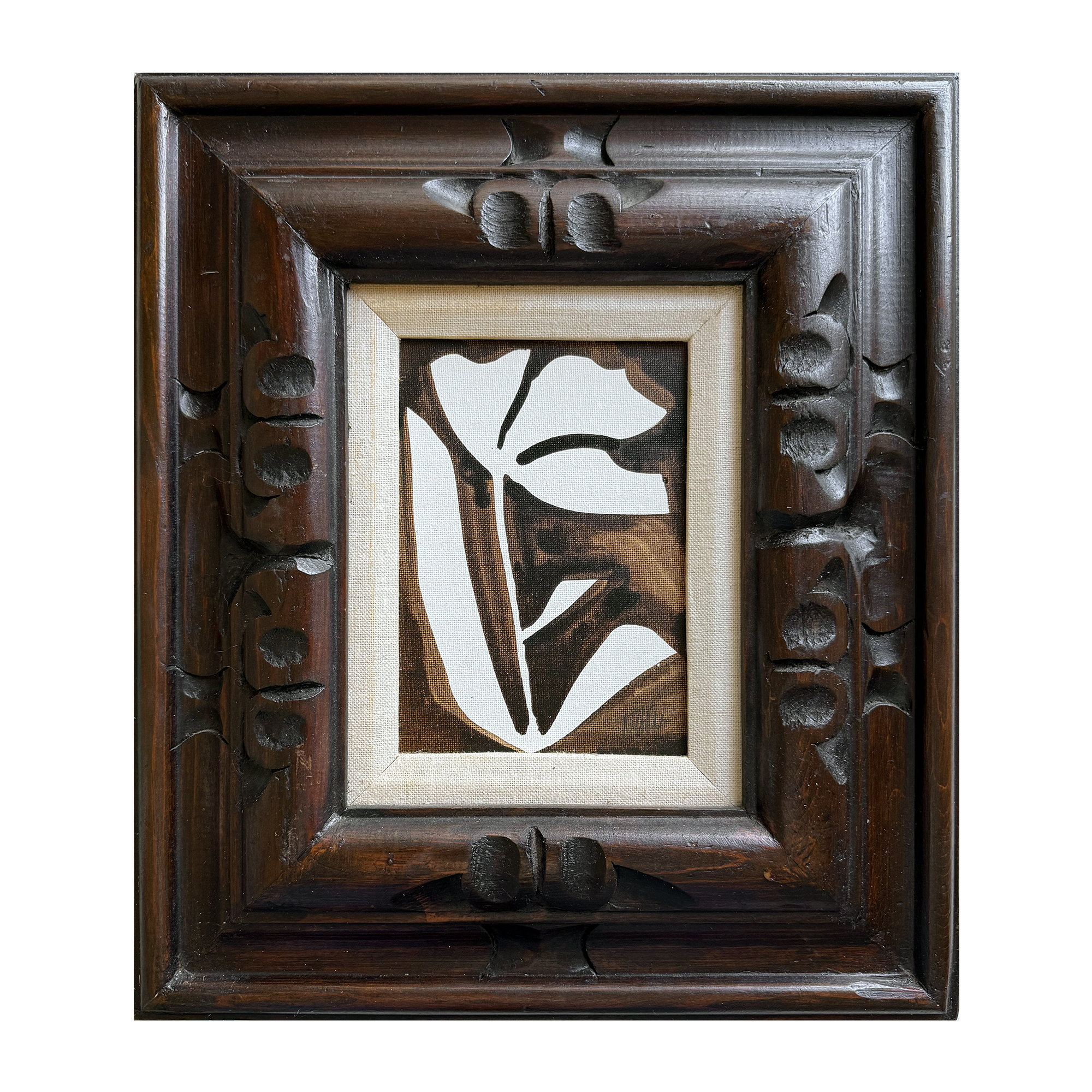 Antique Framed Sepia Floral No. 1