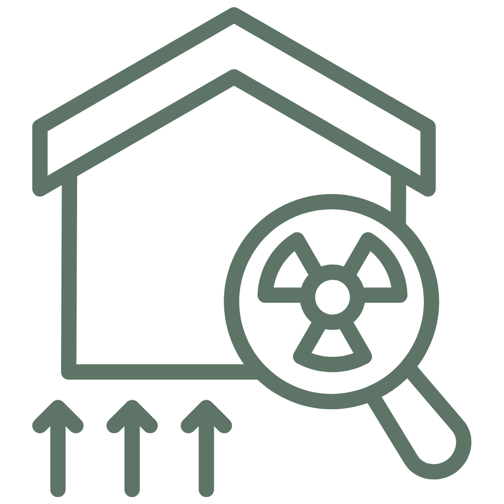 Radon testing icon, radon testing Rye, NY and recommendations for Radon Mitigation