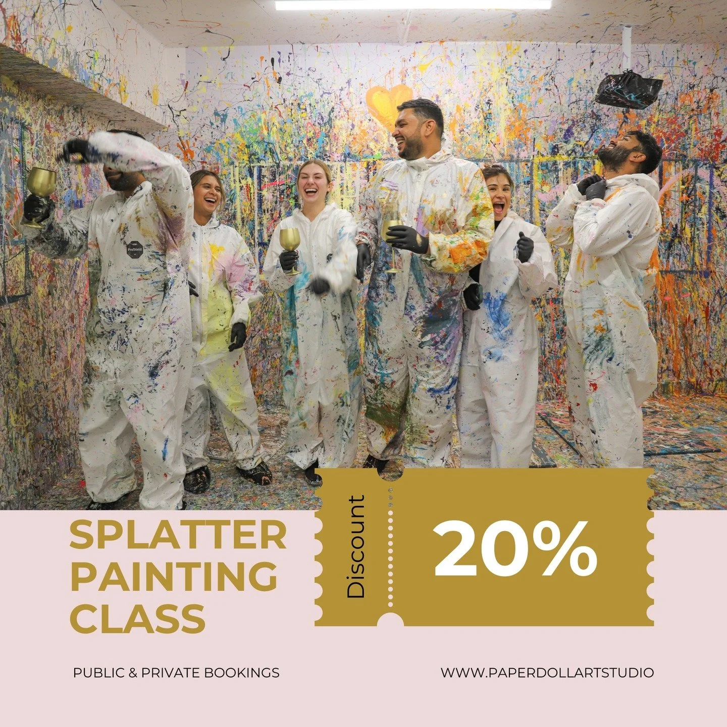 Kickstart 2026 with some creative fun! ✨
Enjoy 20% OFF all private and public Splatter Painting Sessions using code PAS2026 at checkout.

Valid on 1 January 2026 only.

#splatterpainting #paintandsiplondon #londonworkshops #creativefun #teambuildingf