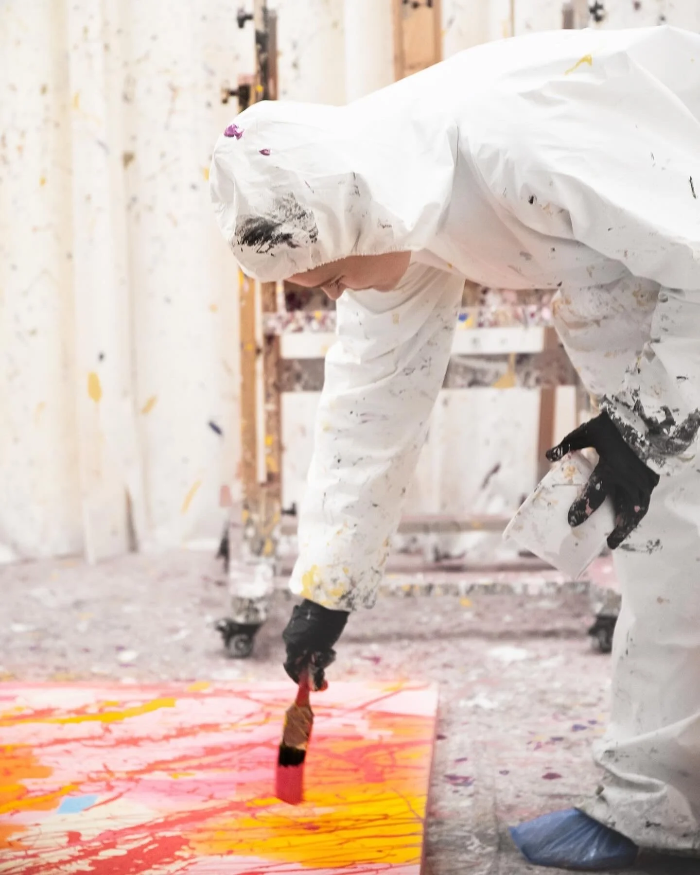 Splatter painting class experience London - public session — Paperdoll ...
