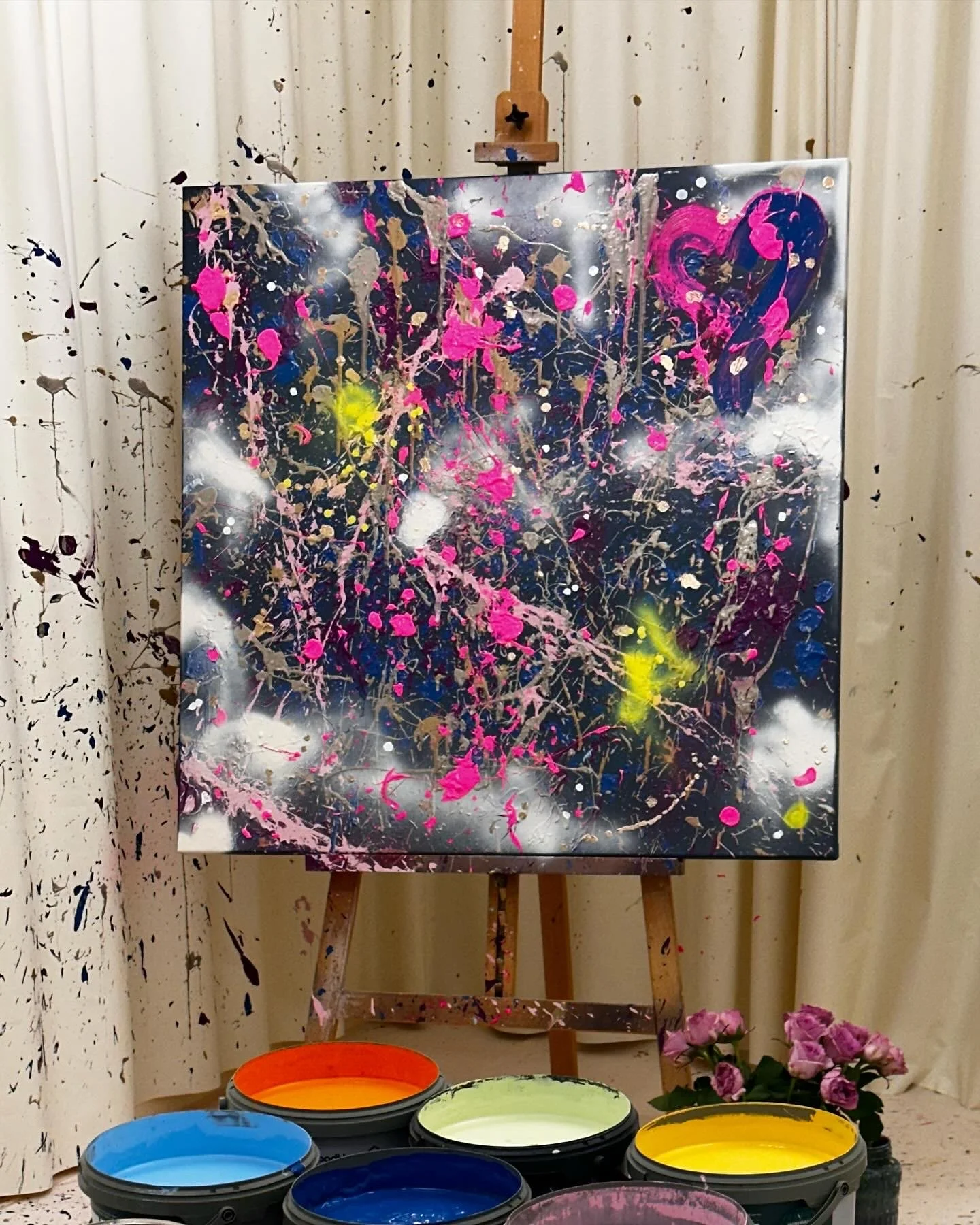 Splatter painting class experience London - public session — Paperdoll ...
