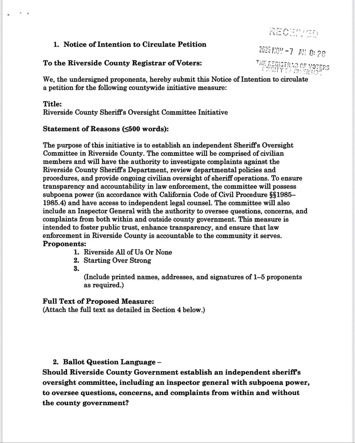 Despite repeated community requests, the Riverside County Board of Supervisors has refused to
act, choosing instead to align with the Sheriff&rsquo;s Association&mdash;an entity that heavily funds four
out of five supervisors&rsquo; campaigns. Even a