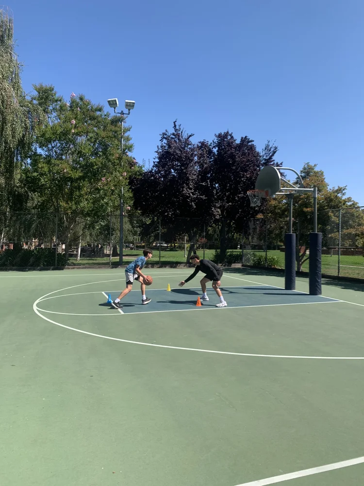 Intense basketball skill work