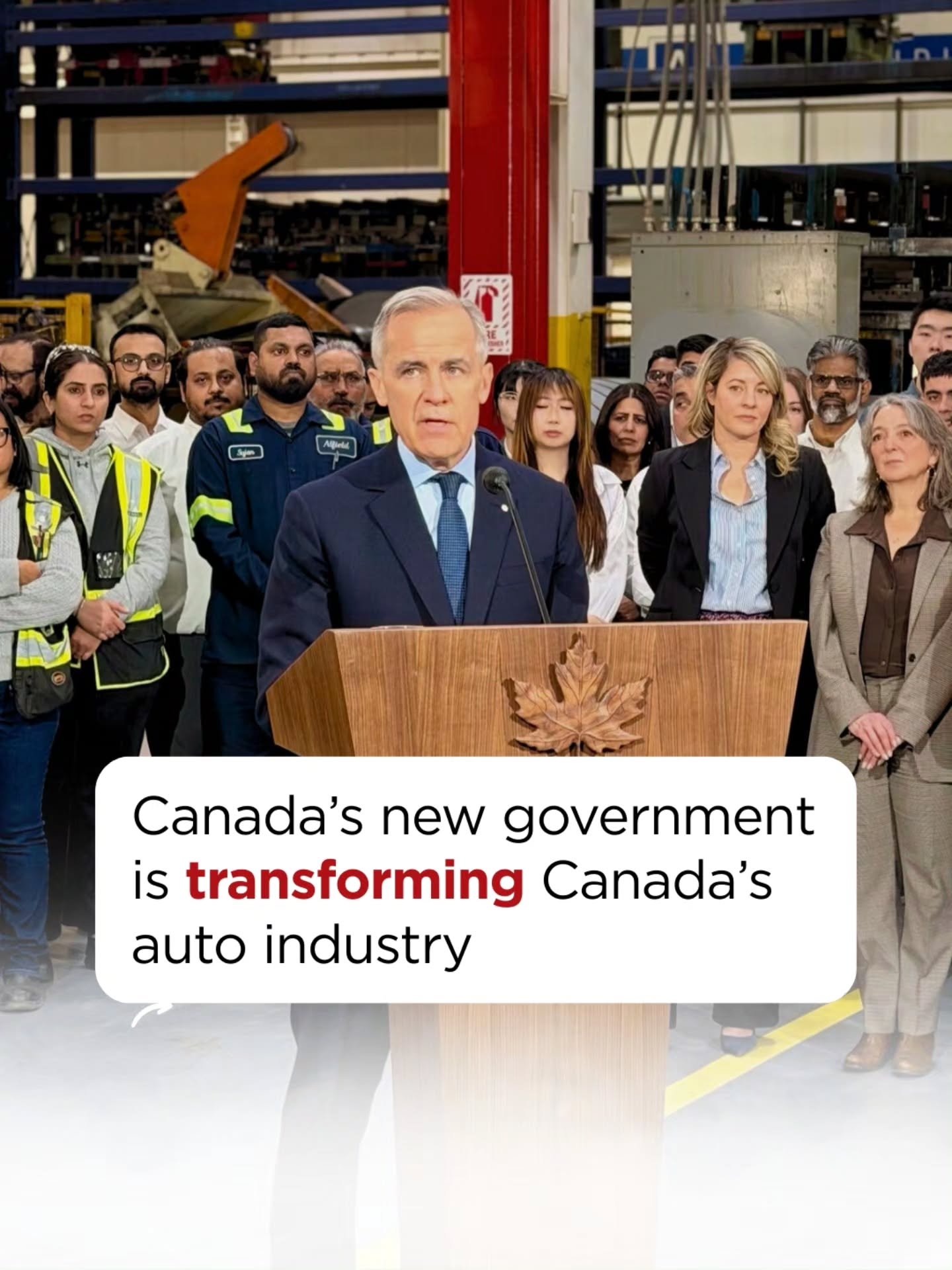 The global auto sector is changing fast. Canada is taking action with a made‑in‑Canada auto strategy aimed at supporting workers, attracting investment, and keeping vehicle design and manufacturing here at home.
&nbsp;
Key measures include: 

✅ A new
