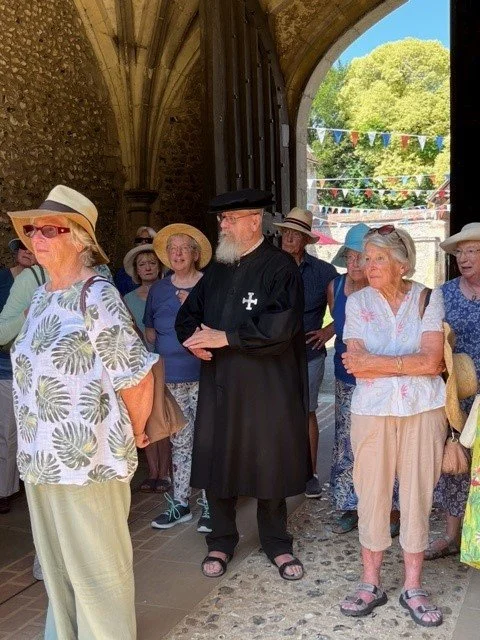 Codford and district gardening club enjoying the gardens at The Hospital of St. Cross and the Almshouses of the Noble Poor in Winchester on 18th June 2025.