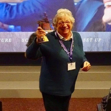 Barbara Tomlinson retired this year and the Woolstore awarded her an Oscar for all her efforts and keeping the film nights going.  