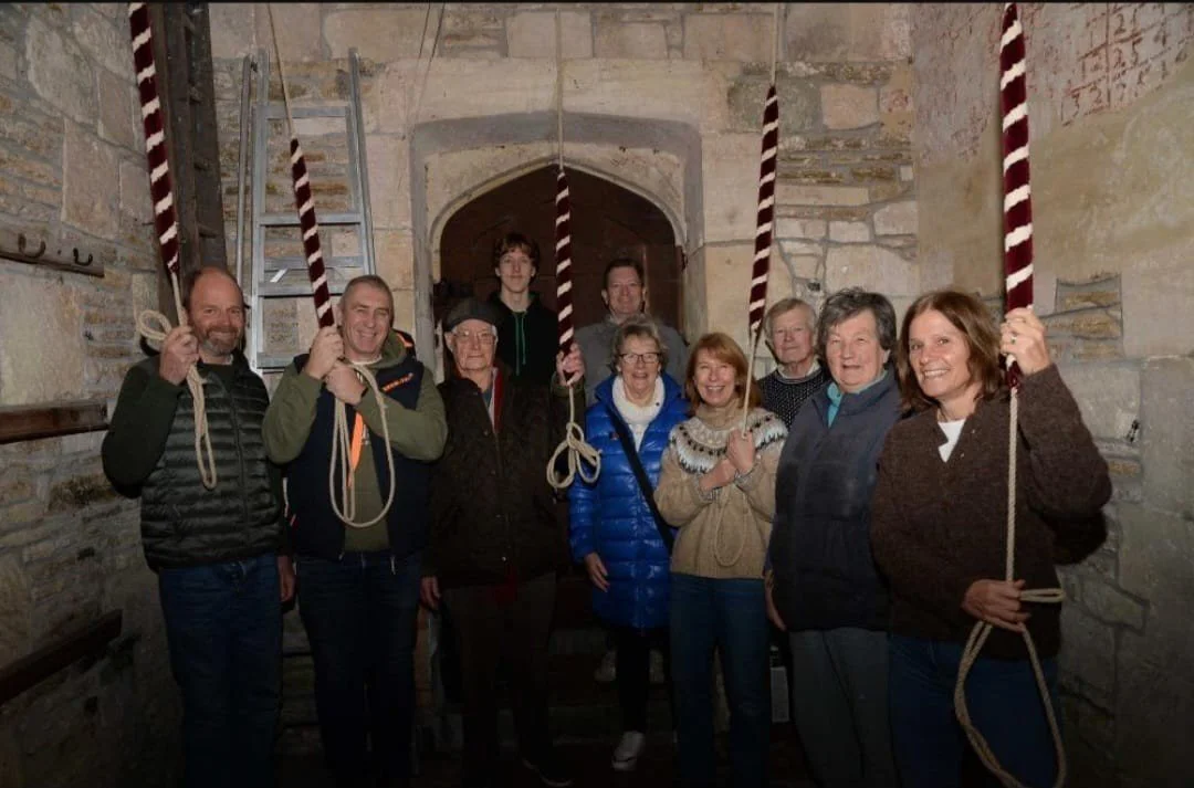 Upple Wylye Valley Bell ringers enjoying a ring at Imber church - Dec 2026