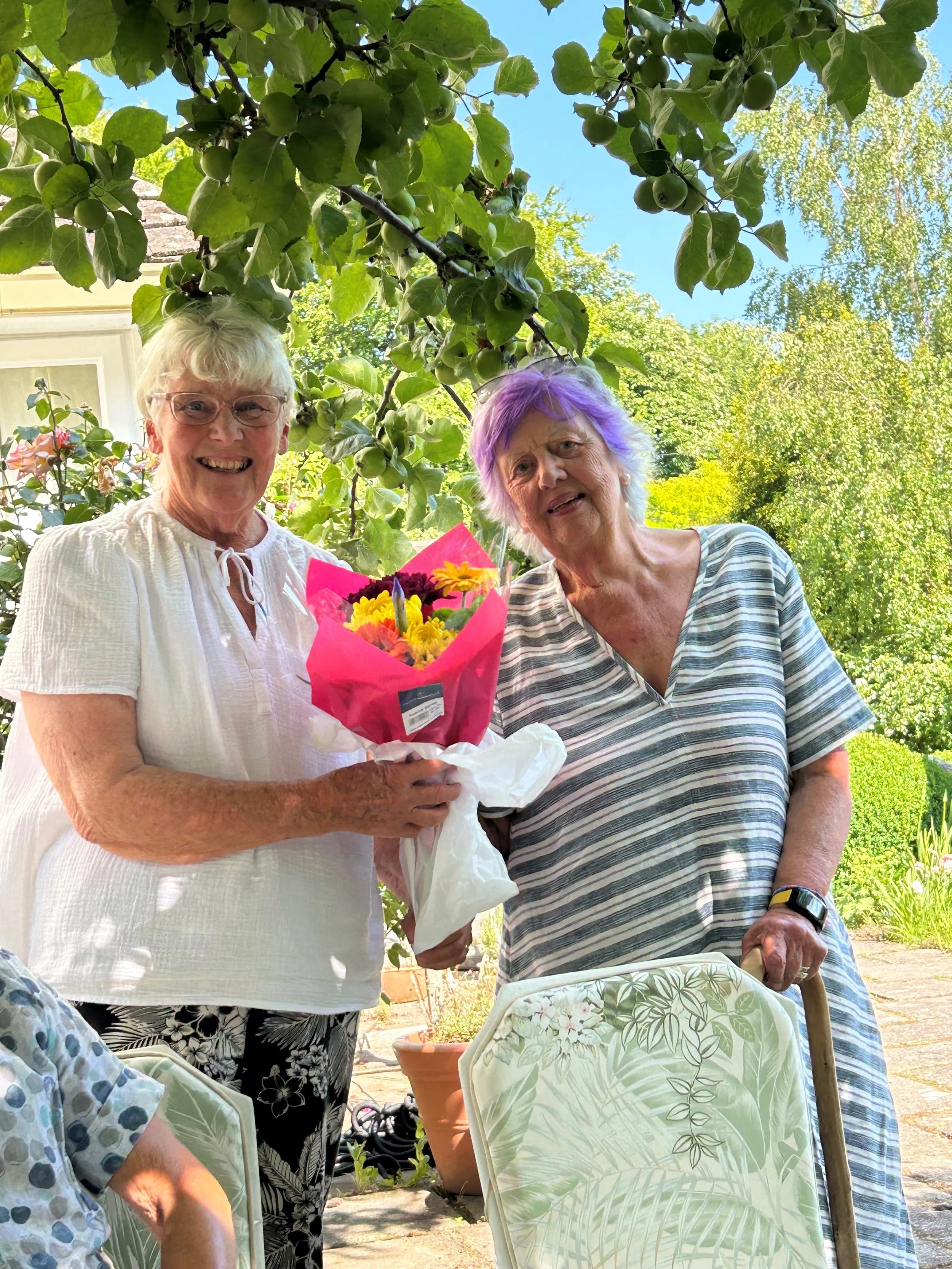 The 18th of June saw the Ladies Circle meet for a really nice tea party at the house of Daisy Swallow - Rockwell on the High Street in Codford. Jenny Hunt presented Daisy with some flowers and a bottle of wine to thank her on behalf of the Ladies C