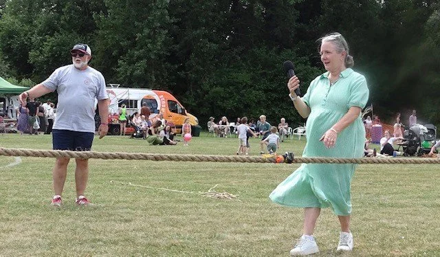 Codford Village Fete - June 2026.  Annual tug of war between St Peter's and St Mary's - always competitive!  Excellently managed by  Emma and Joe Howe 
