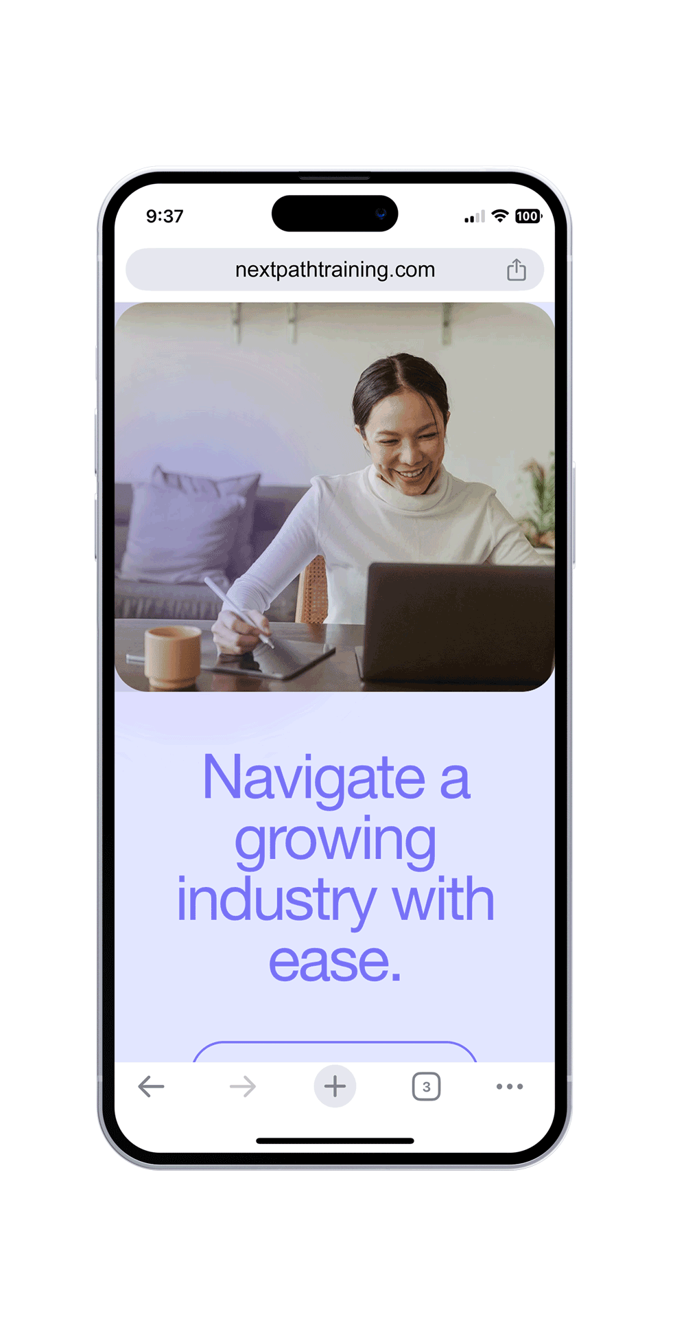 screenshot on mobile of navigate a growing industry with ease