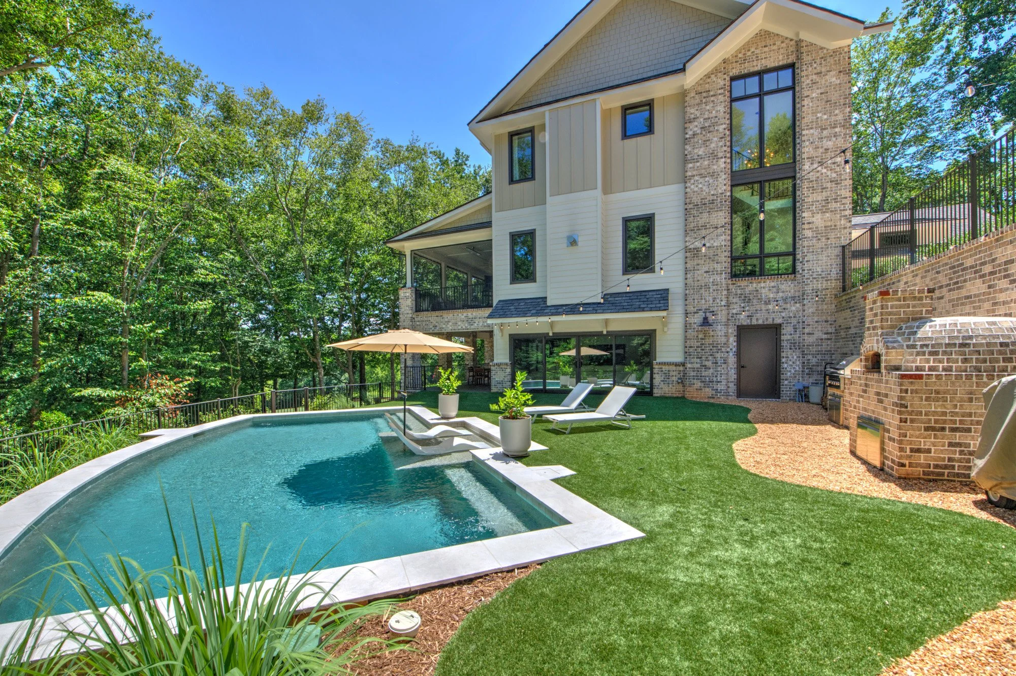 Modern French Country backyard