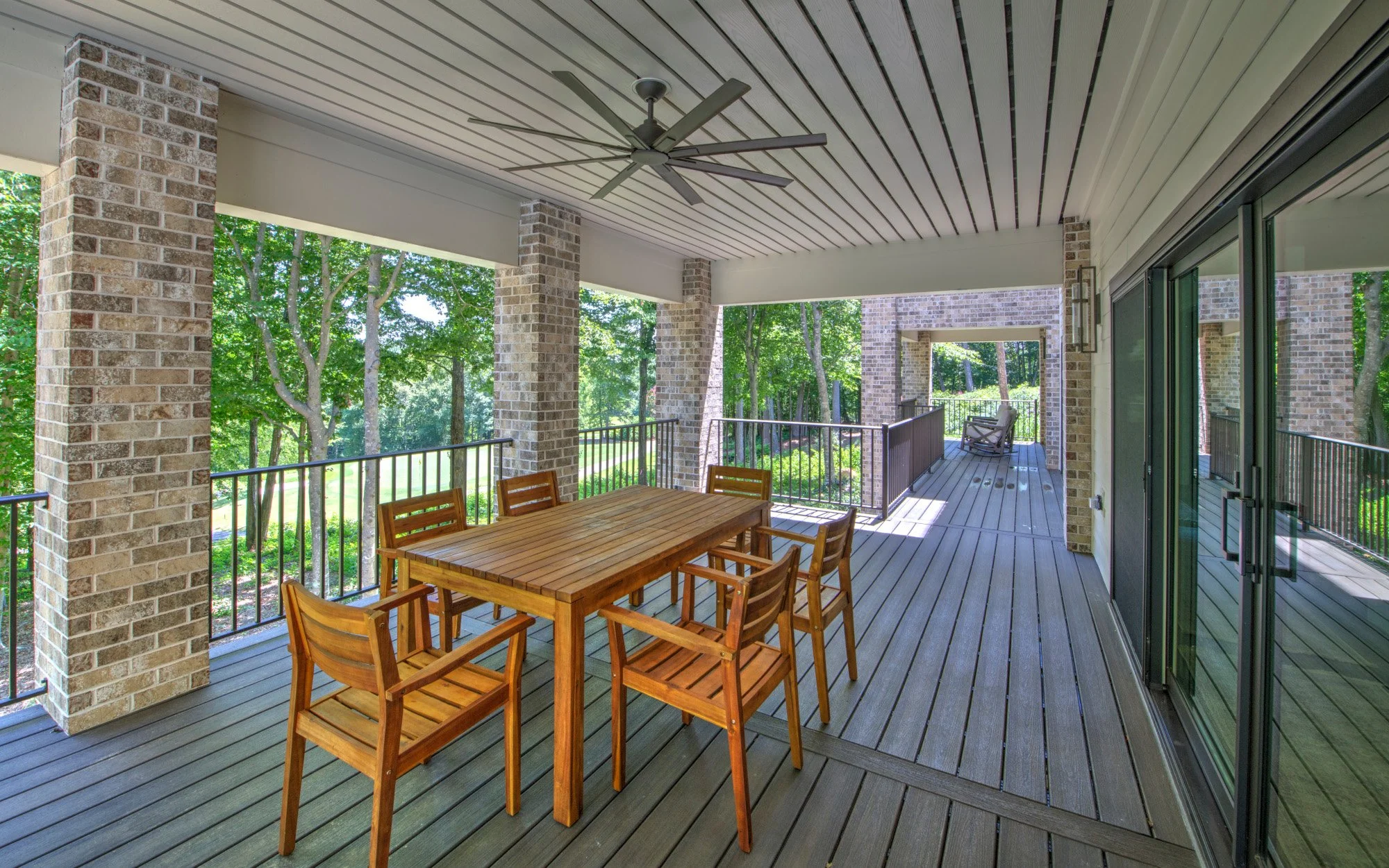 Modern French Country outdoor dining area