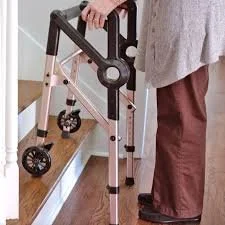 A walker that adjusts for using stairs