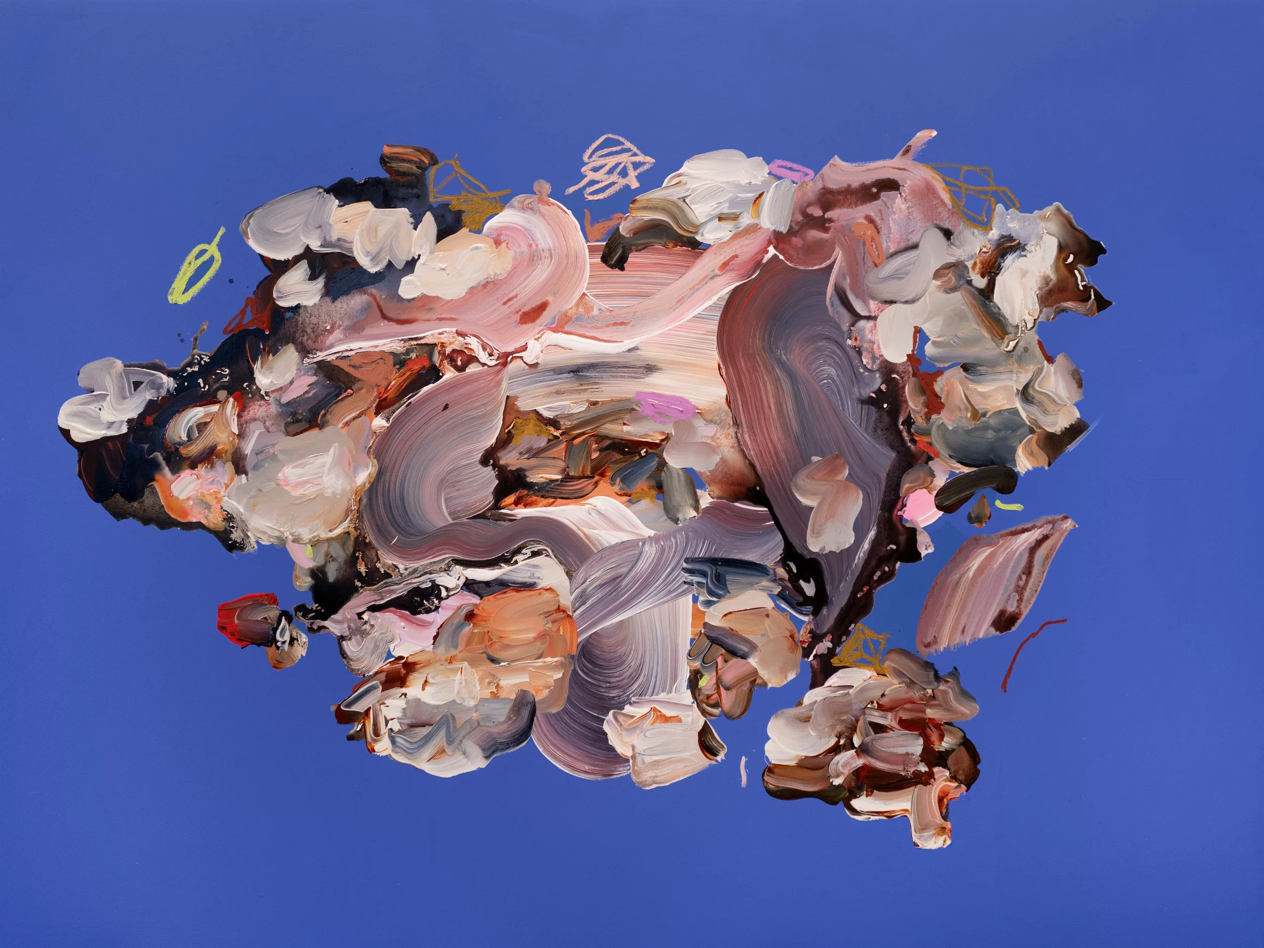 Blue Butterflies Come in Summertime, 36 x 48 inches