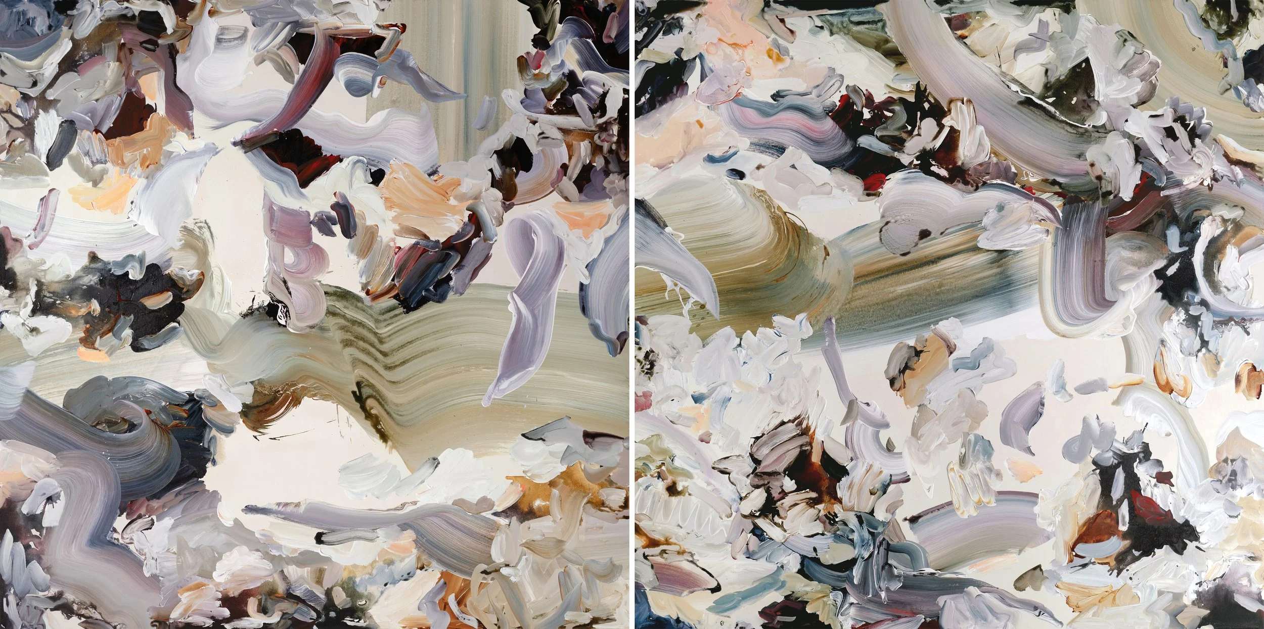 Sleeves like Whipped Cream (Diptych), 60 x 120 inches
