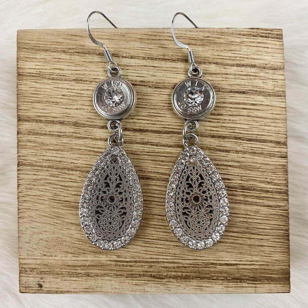 bullet earrings with swarovski crystals gun jewelry.jpeg