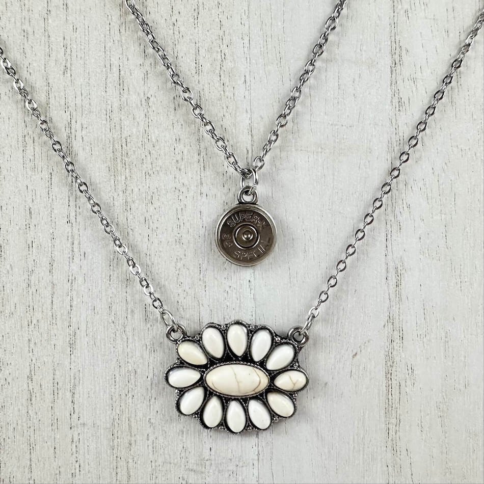 38 special bullet jewelry necklace set squash blossom white..jpeg