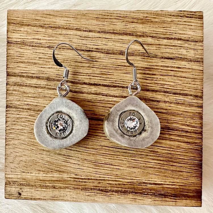 deer antler bullet earrings swarovski crystal real antlers.jpeg