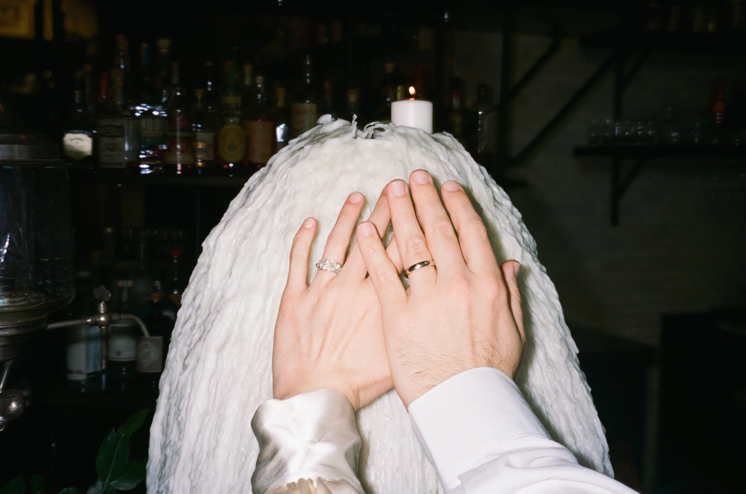 cool couple eloping in portland, oregon on vintage film 