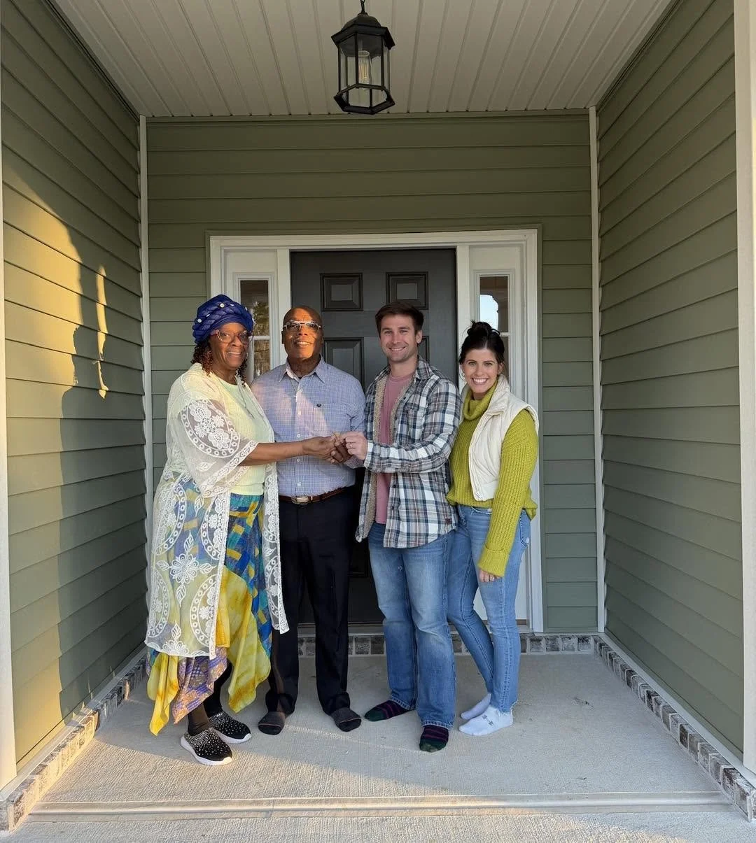 Client turnover on a project in statesboro georgia where the clients are receiving the keys to their new house