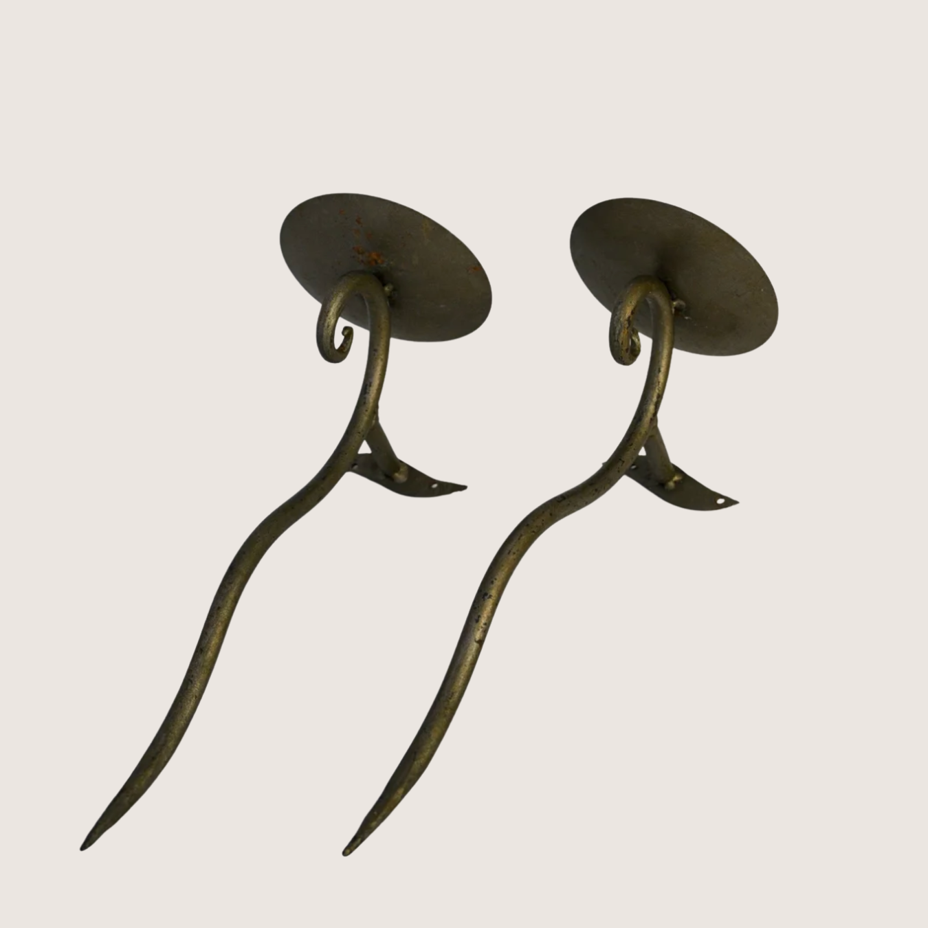 Brushed Surface Metal Candle Sconces (Pair)