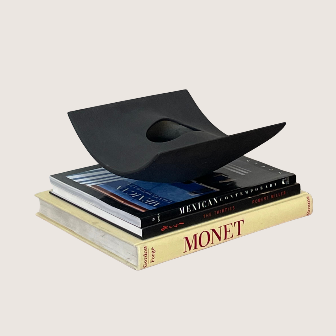 Rare Vintage Toyo Ikebana Vessel with Matte Black Glaze