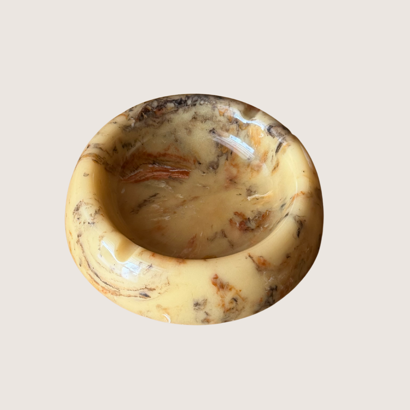Vintage Italian Alabaster Marble Ashtray Catchall