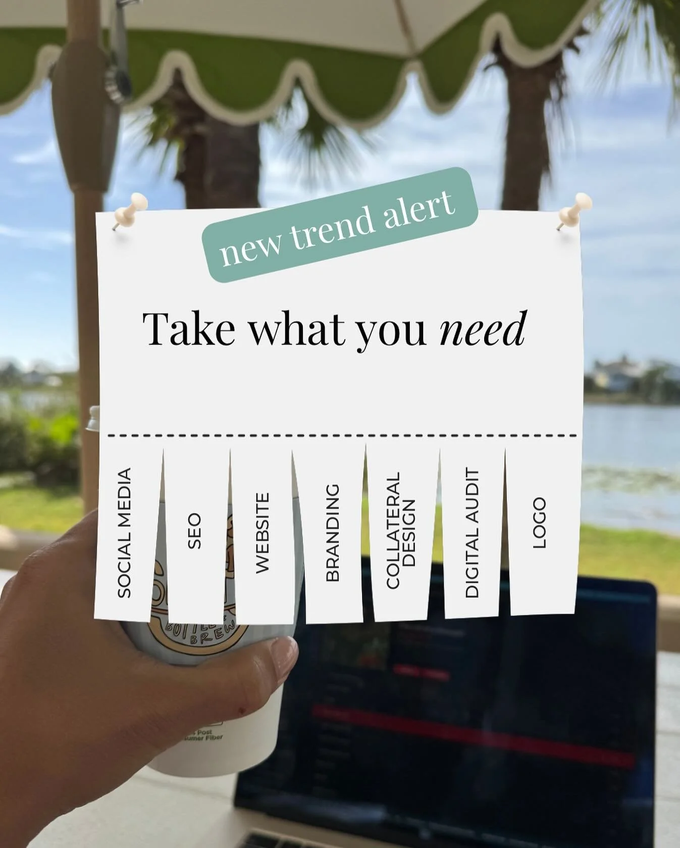 New trend alert 🚨 → Turn your service list into a “take what you need” rip-off sheet. It’s a clever, scroll-stopping way to show what you offer (and what clients might be missing 👀).