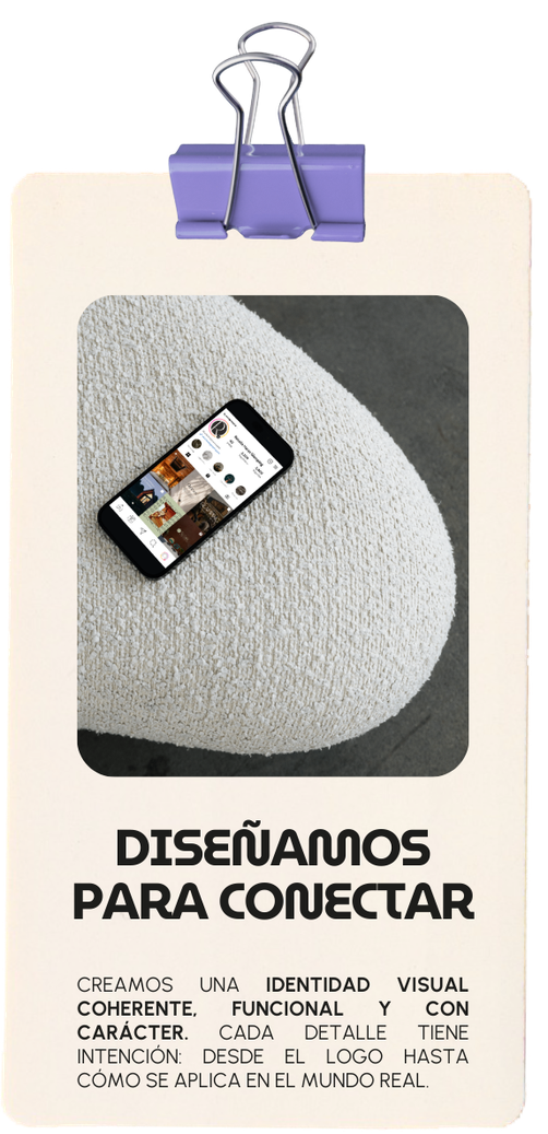 Tarjeta de descripción de proceso de trabajo de Mofo Design Studio: diseñamos para conectar