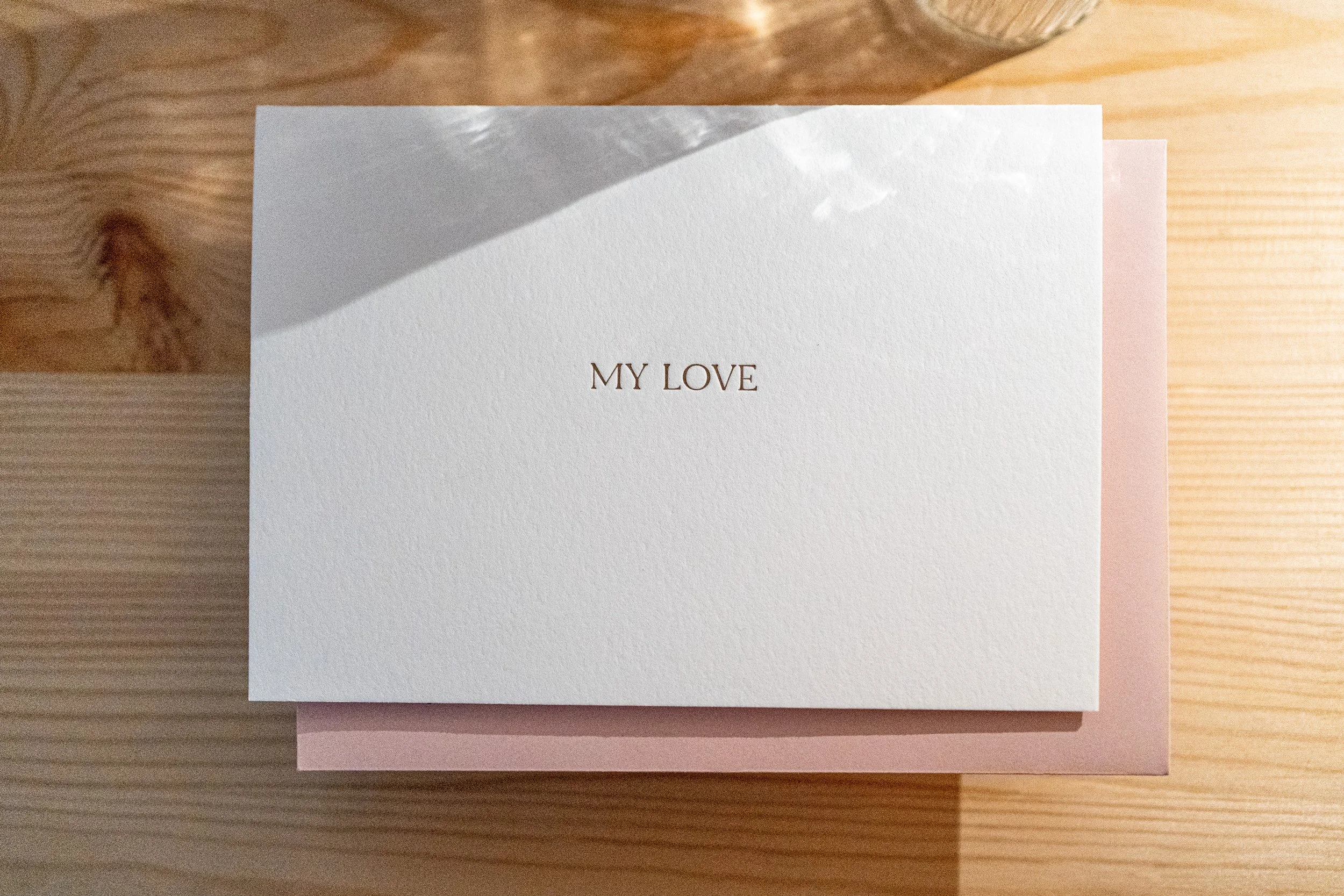 romantic letterpress greeting card