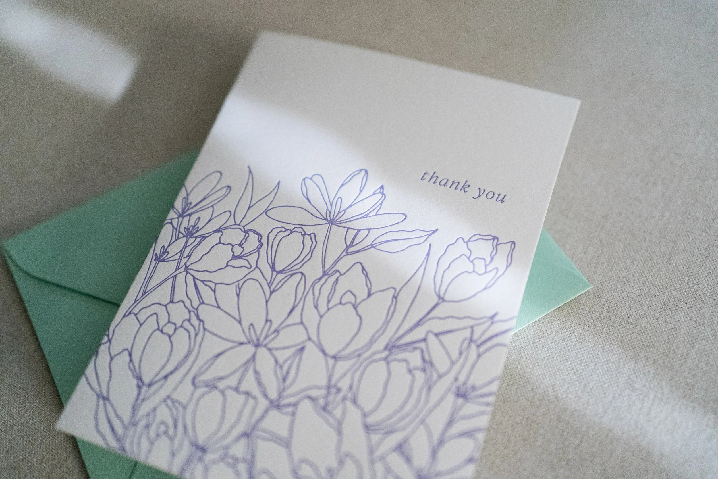 thank you letterpress card