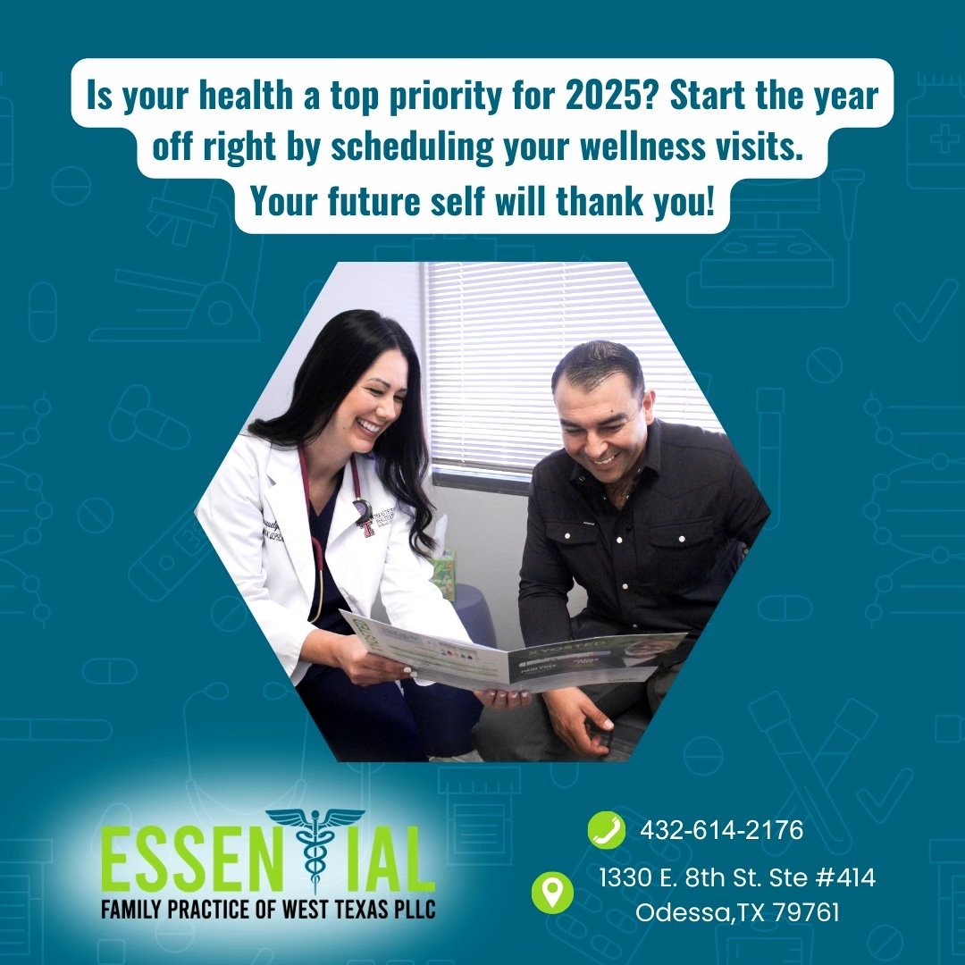 2025 is right around the corner&mdash;make your health a priority! 💪

Start the year strong with your wellness checkup. We&rsquo;re here to help you stay healthy all year long!

Call 432-614-2176 or visit us our website to book your appointment.

&i