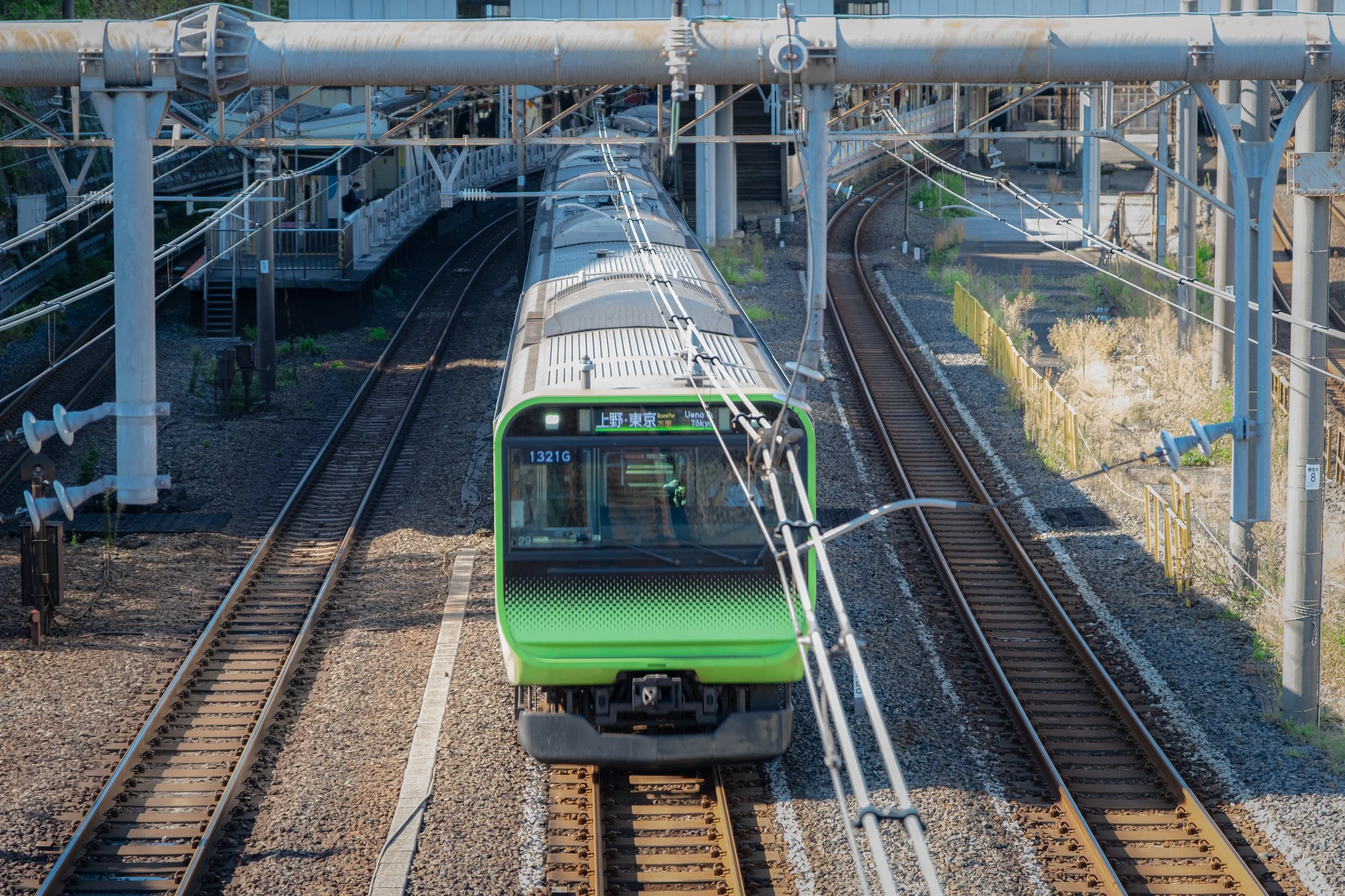 The Yamanote Line from an overpass