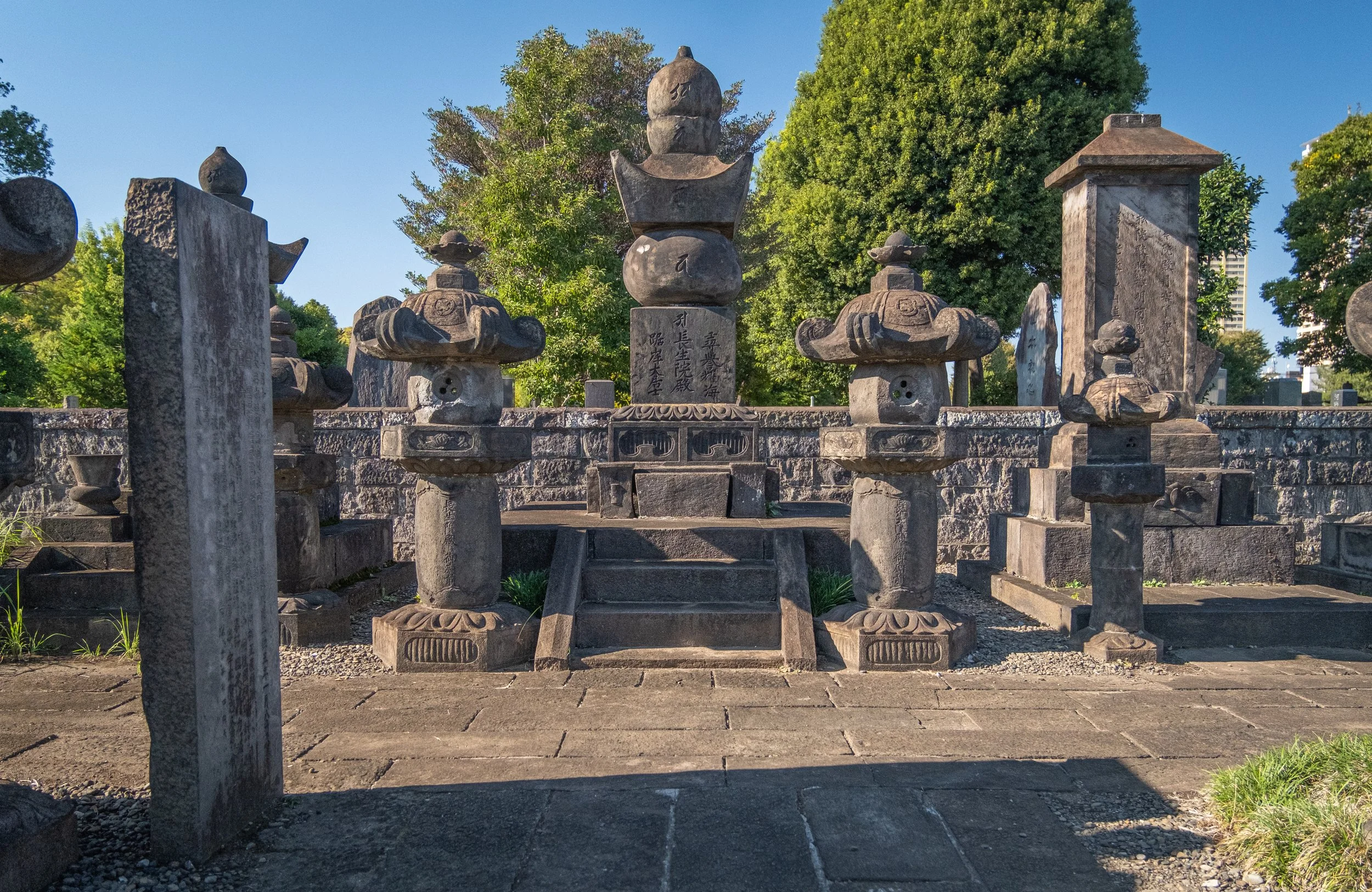 A grave at the massive Yanaka Cemetery