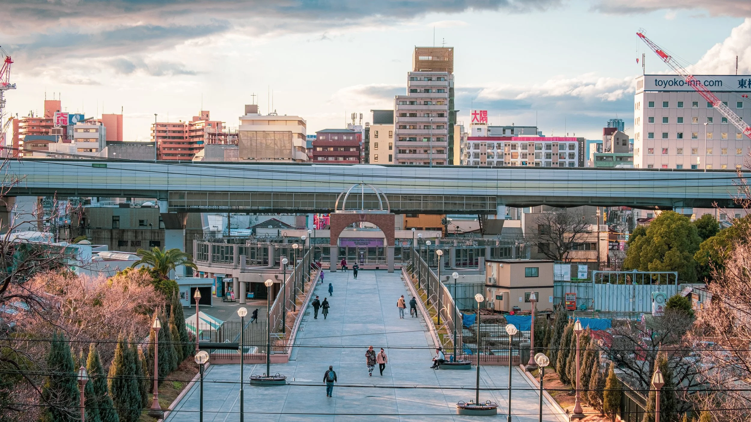 Looking toward Shinsekai from Tennoji