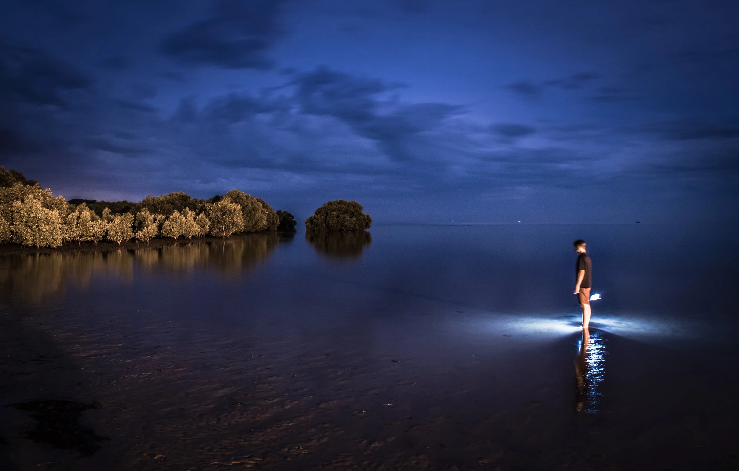 A ghostly apparition lights up Godwin Beach