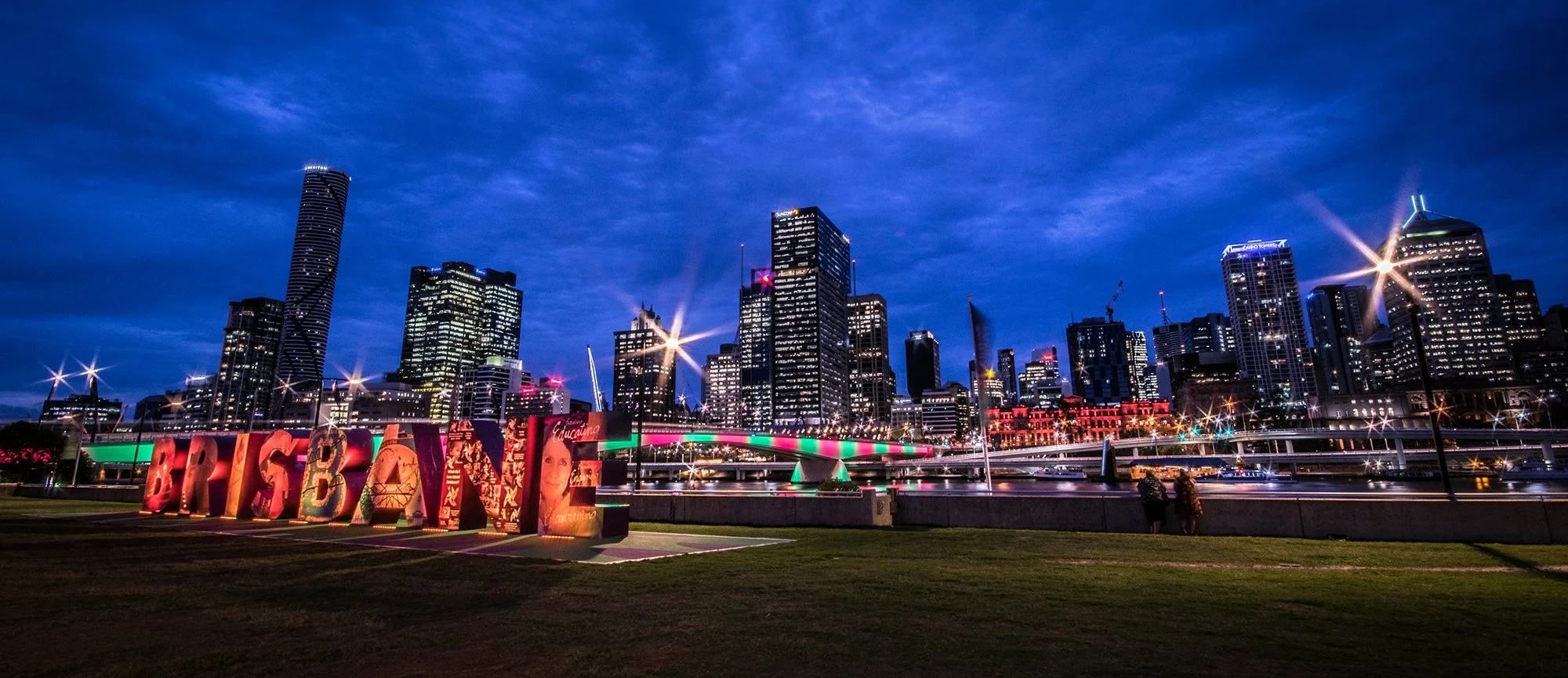 An older photo of Brisbane, as seen from South Bank
