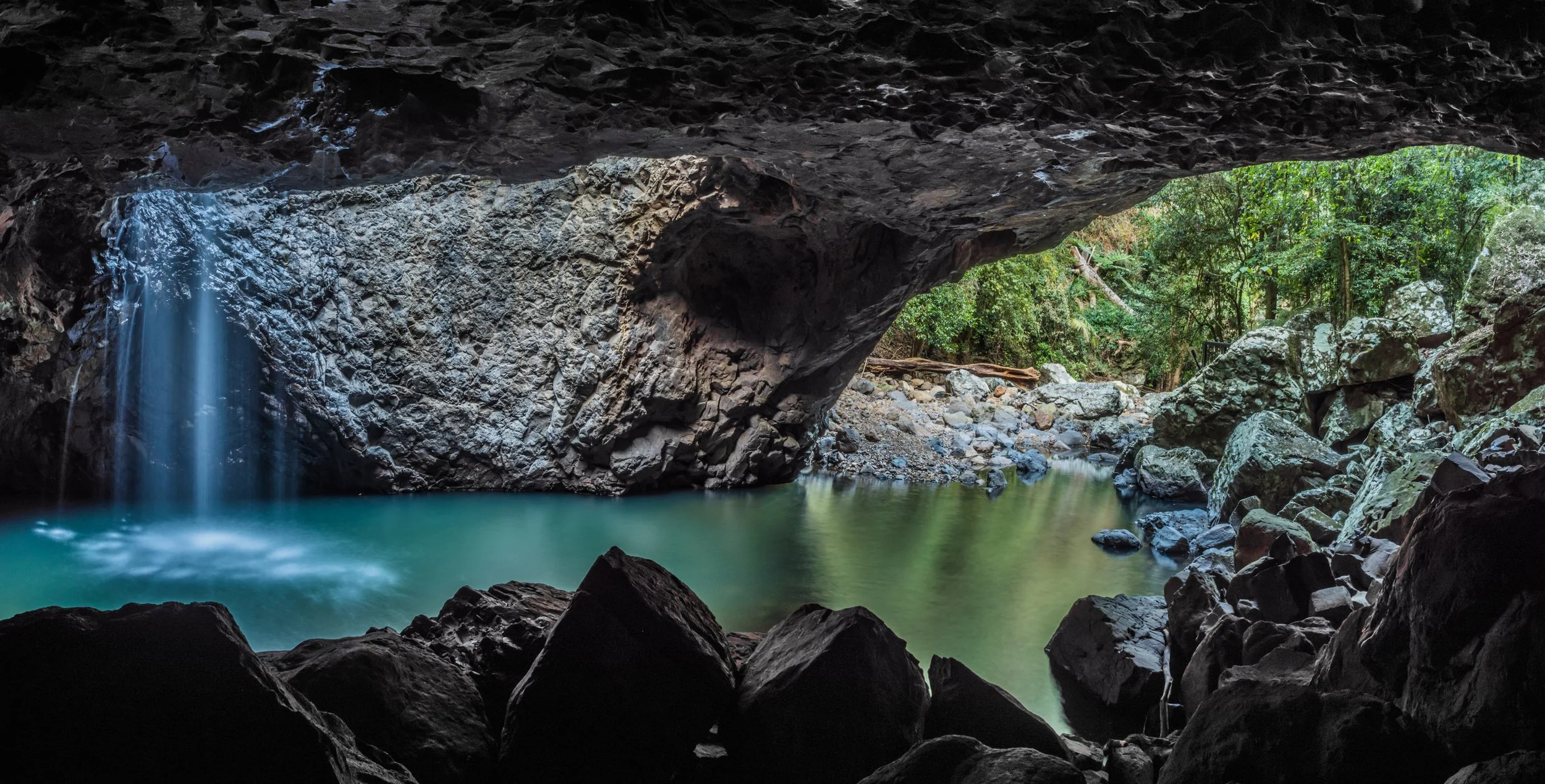 Natural Bridge in Springbrook can be a calming site at 06:00