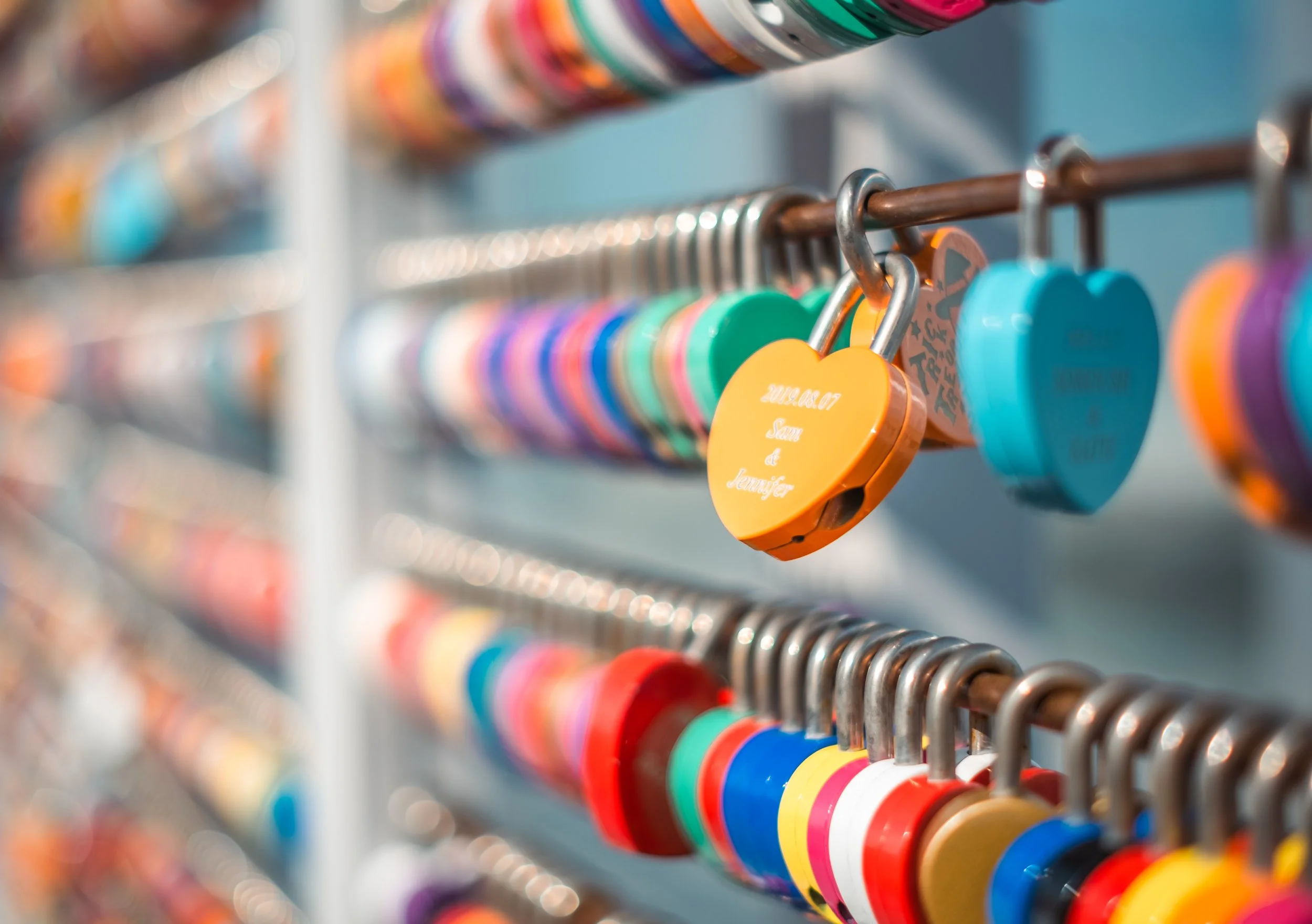 Love locks at the Kuchu Teien Observatory