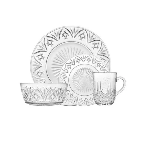 Dublin 16 Piece Crystal Dinnerware Set