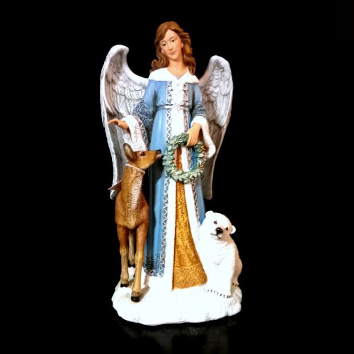 Joseph Studio Roman Blue Angel With Deer and Polar Bear 13 Inch Resin - New!