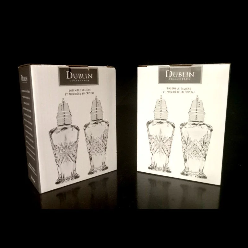 Godinger Dublin Crystal Salt and Pepper Shaker Set - New!