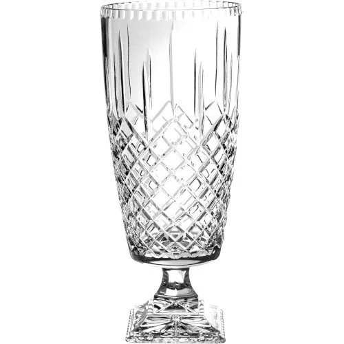 Crystal APL-116 Cut Centerpiece Footed Vase, 15.75" Shannon
