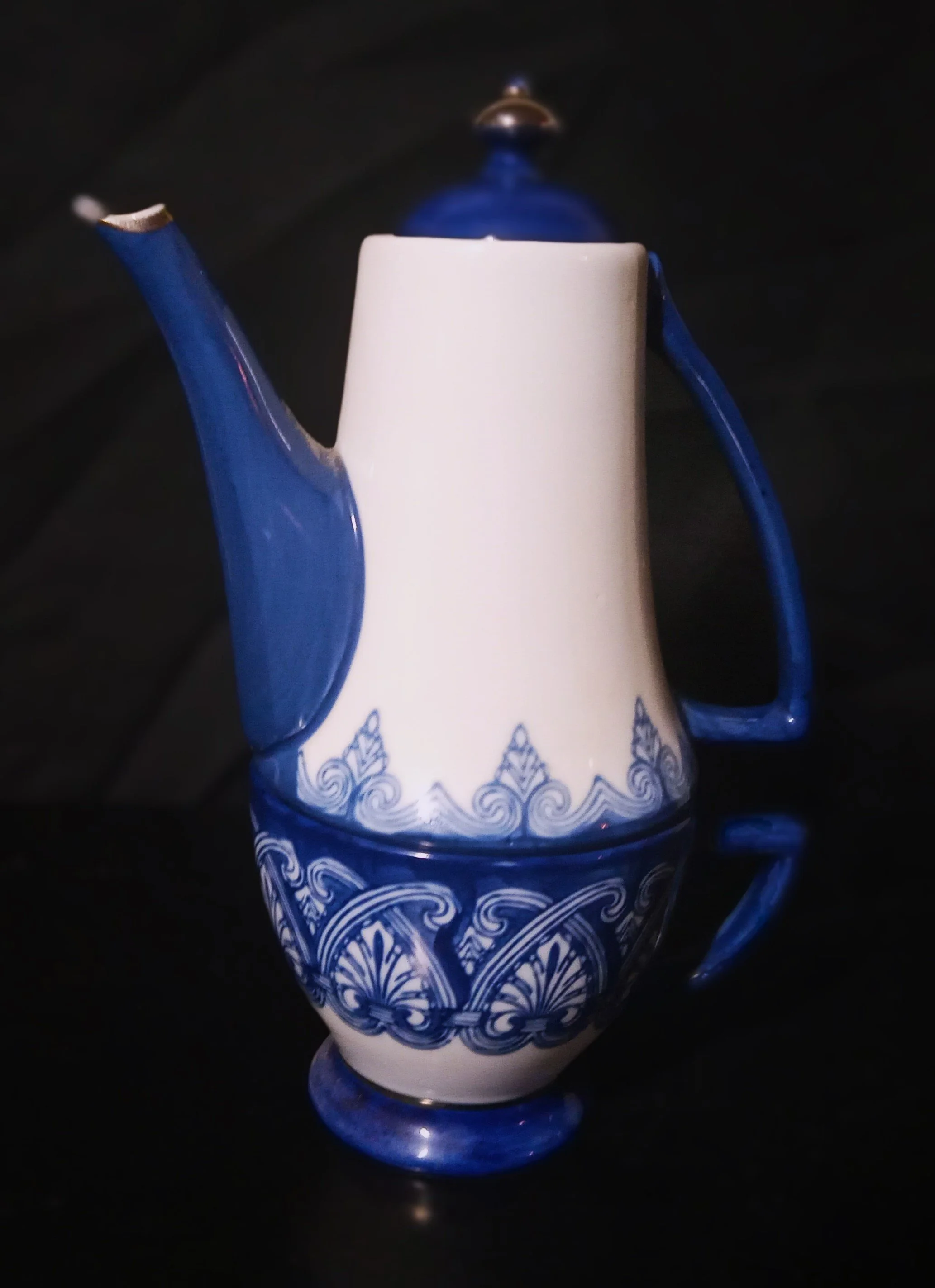 Bombay Company Stackable Tea Pot W/ Tea Cup Combo Vintage Porcelain - Flawless!