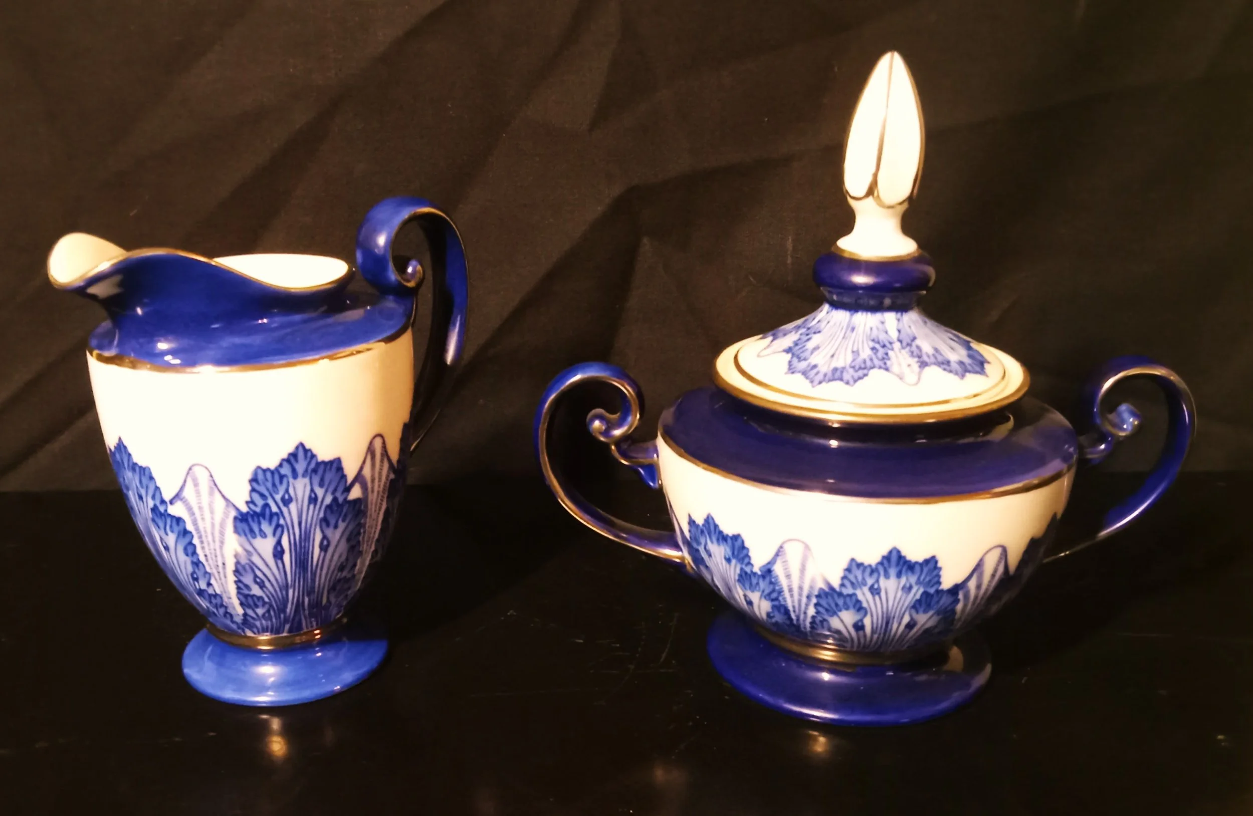 Vintage Bombay Elegant Porcelain Sugar Bowl / Creamer Set